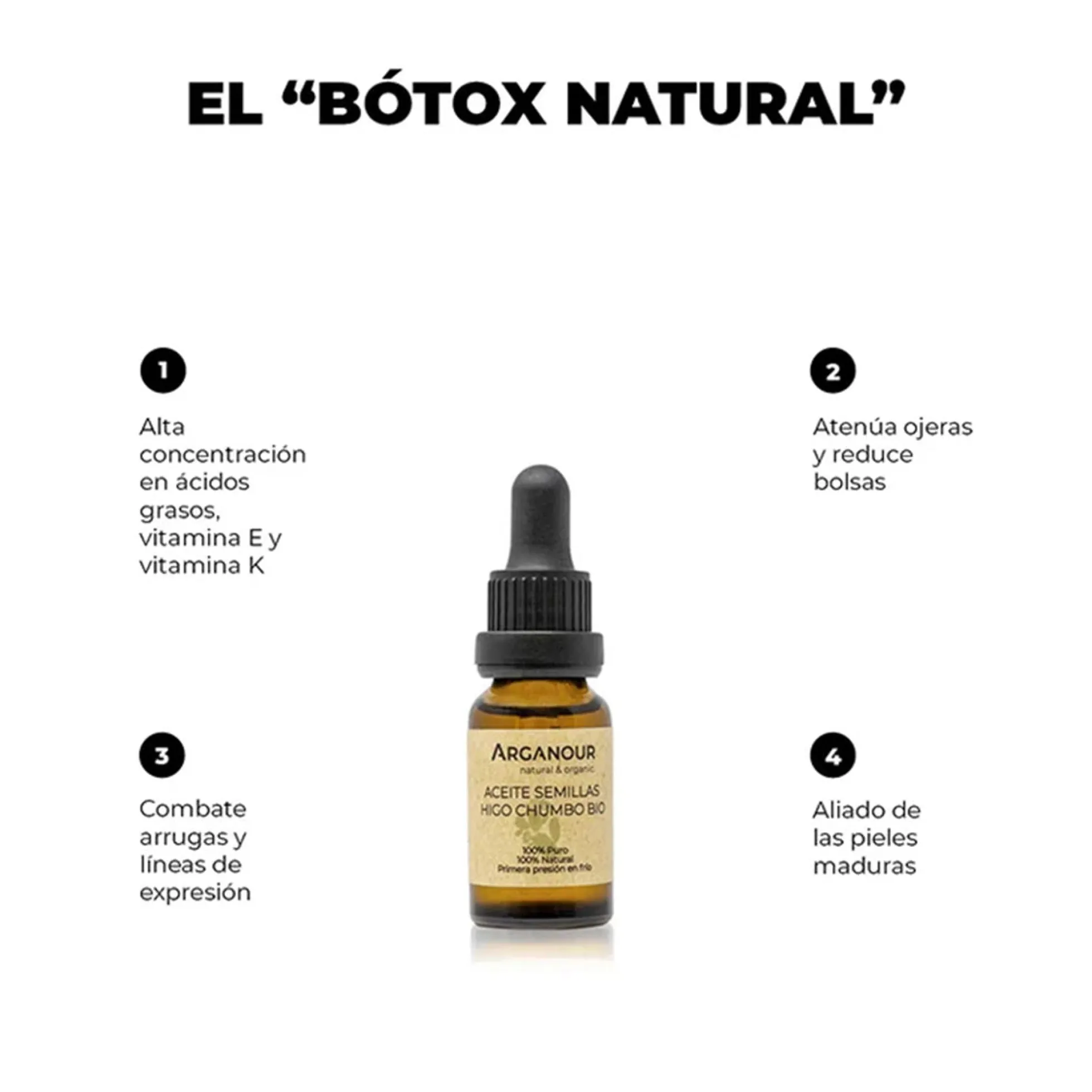 Aceite Puro de Semillas de Higo Chumbo Bio Arganour 15ml