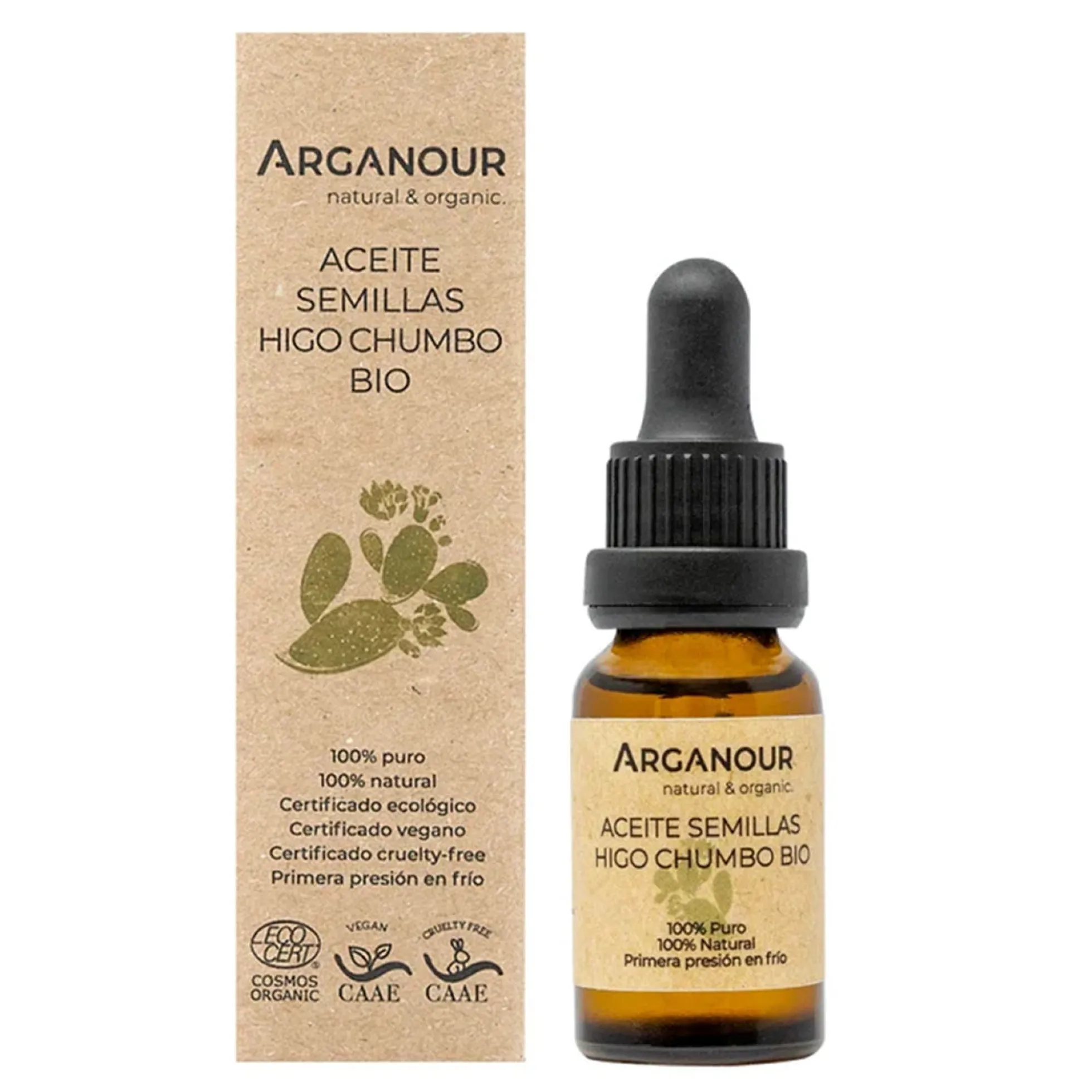 Aceite Puro de Semillas de Higo Chumbo Bio Arganour 15ml