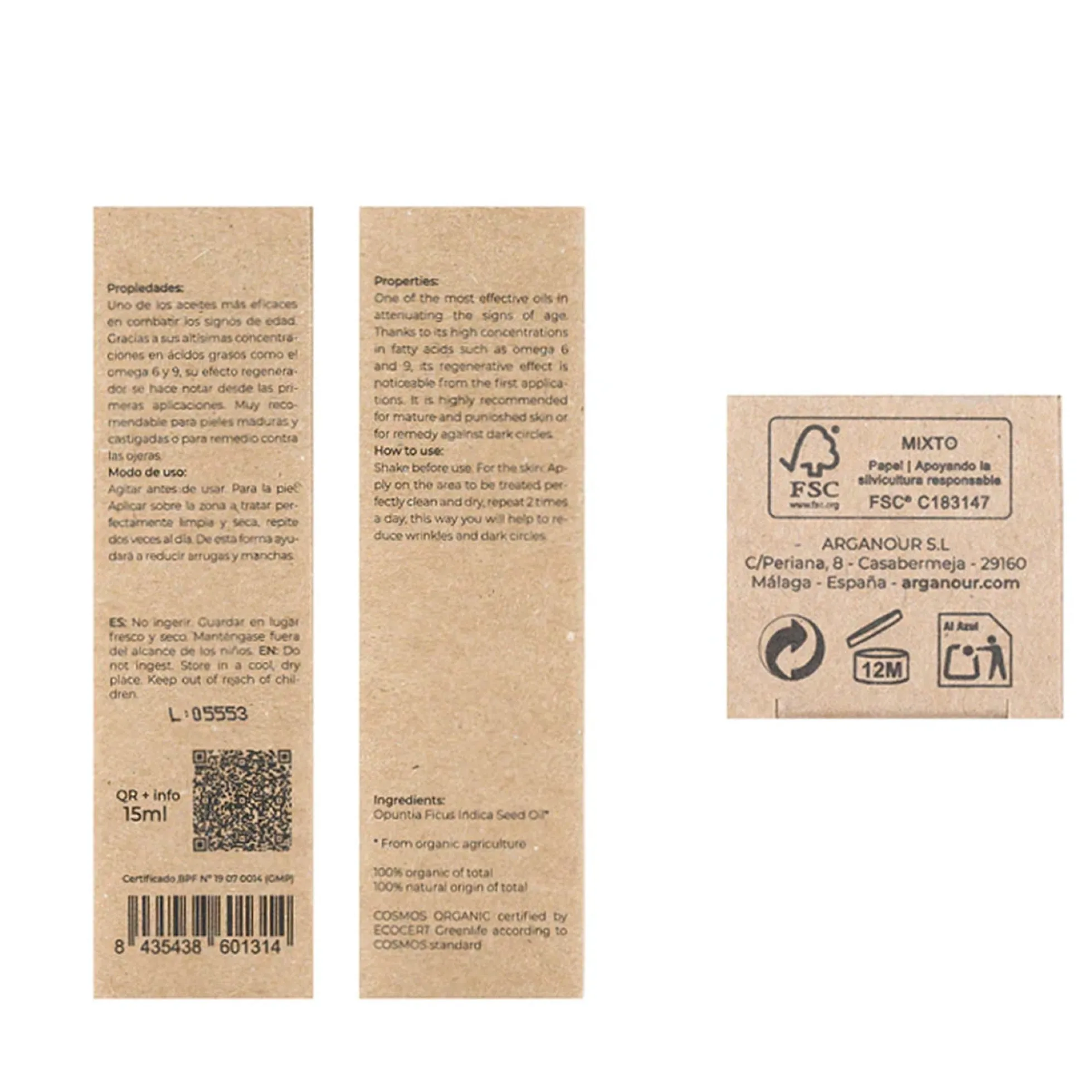 Aceite Puro de Semillas de Higo Chumbo Bio Arganour 15ml