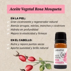 Aceite Vegetal de Rosa Mosqueta 100% Puro Labnatur 10 ml | Regenerada y Suaviza | Rostro, Estrías y Cicatrices | Vegano