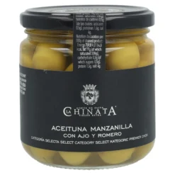Aceituna Manzanilla con Ajo y Romero La Chinata 350 gr