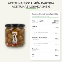 Aceituna Pico Limón partida Aceitunas Losada 345 g