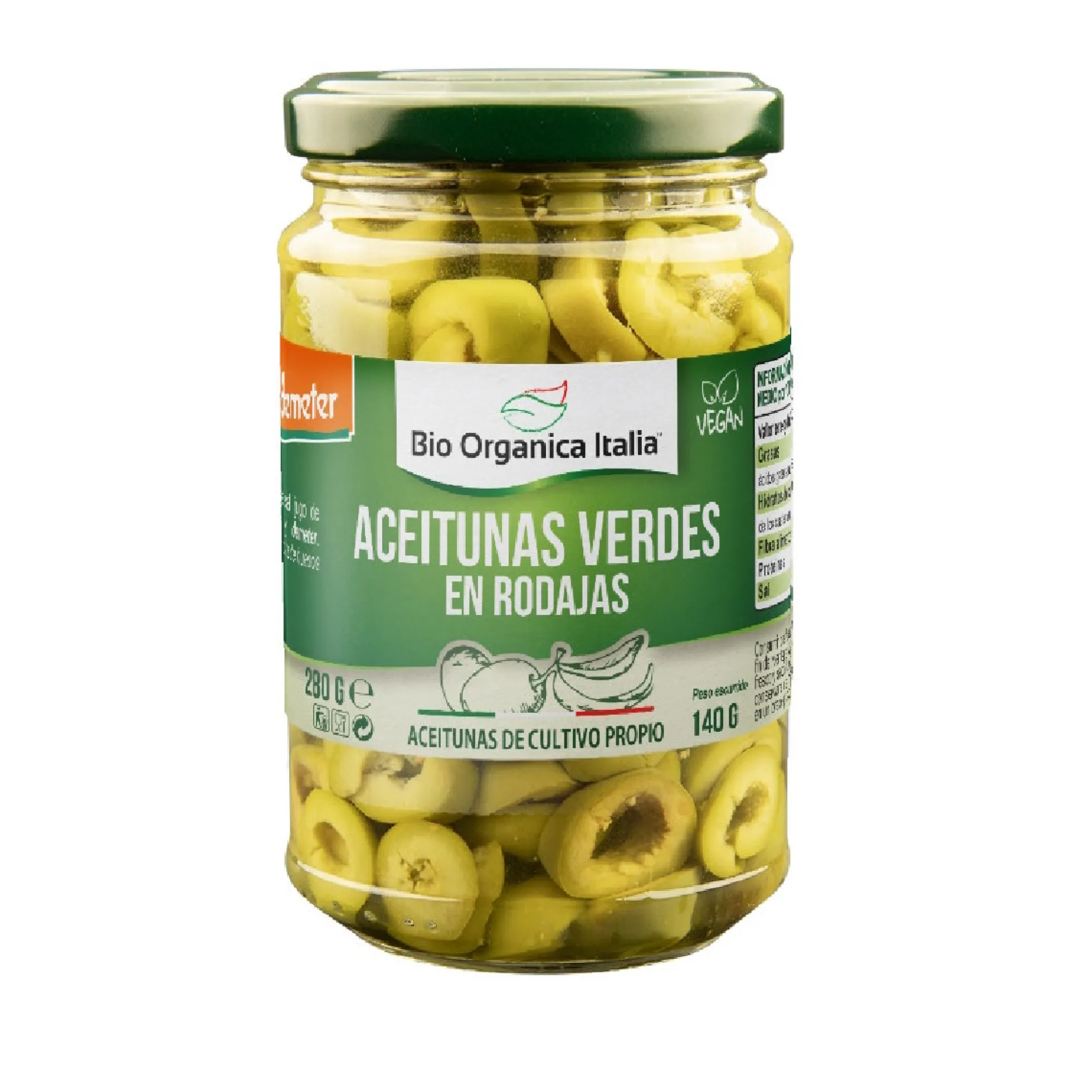 Aceitunas en Rodajas Bio Organica Italia 140 gr