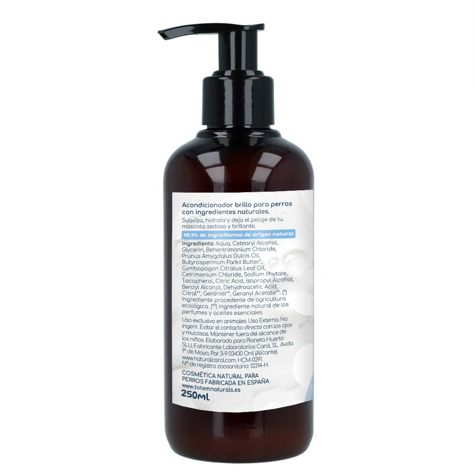 Acondicionador natural para perros suavidad y brillo Totem Naturals 250 ml