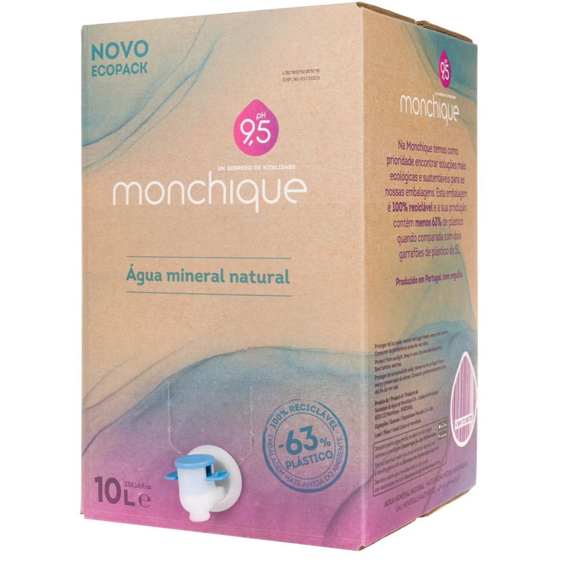 Agua Alcalina 9,5 Monchique Bag in box 10 L