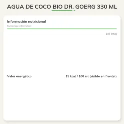 Agua de coco Bio Dr. Goerg 330 ml