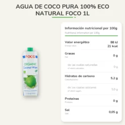Agua de coco pura 100% ECO Natural Foco 1L