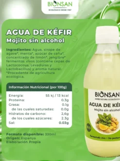 Agua De Kefir Mojito Sin Alcohol Eco Bionsan 33cl