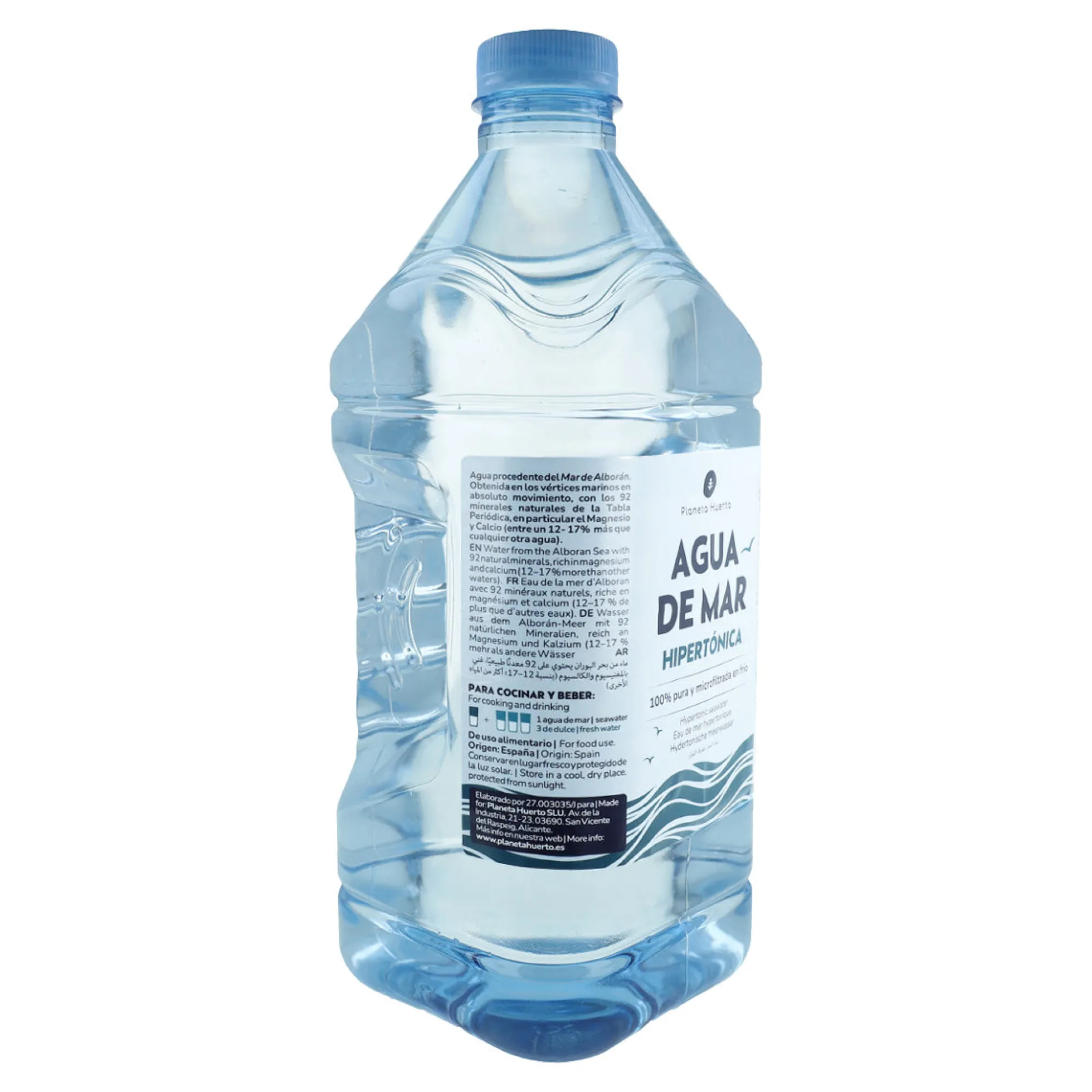Agua de Mar Hipertónica Garrafa Planeta Huerto 2 L