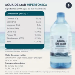Agua de Mar Hipertónica Garrafa Planeta Huerto 2 L