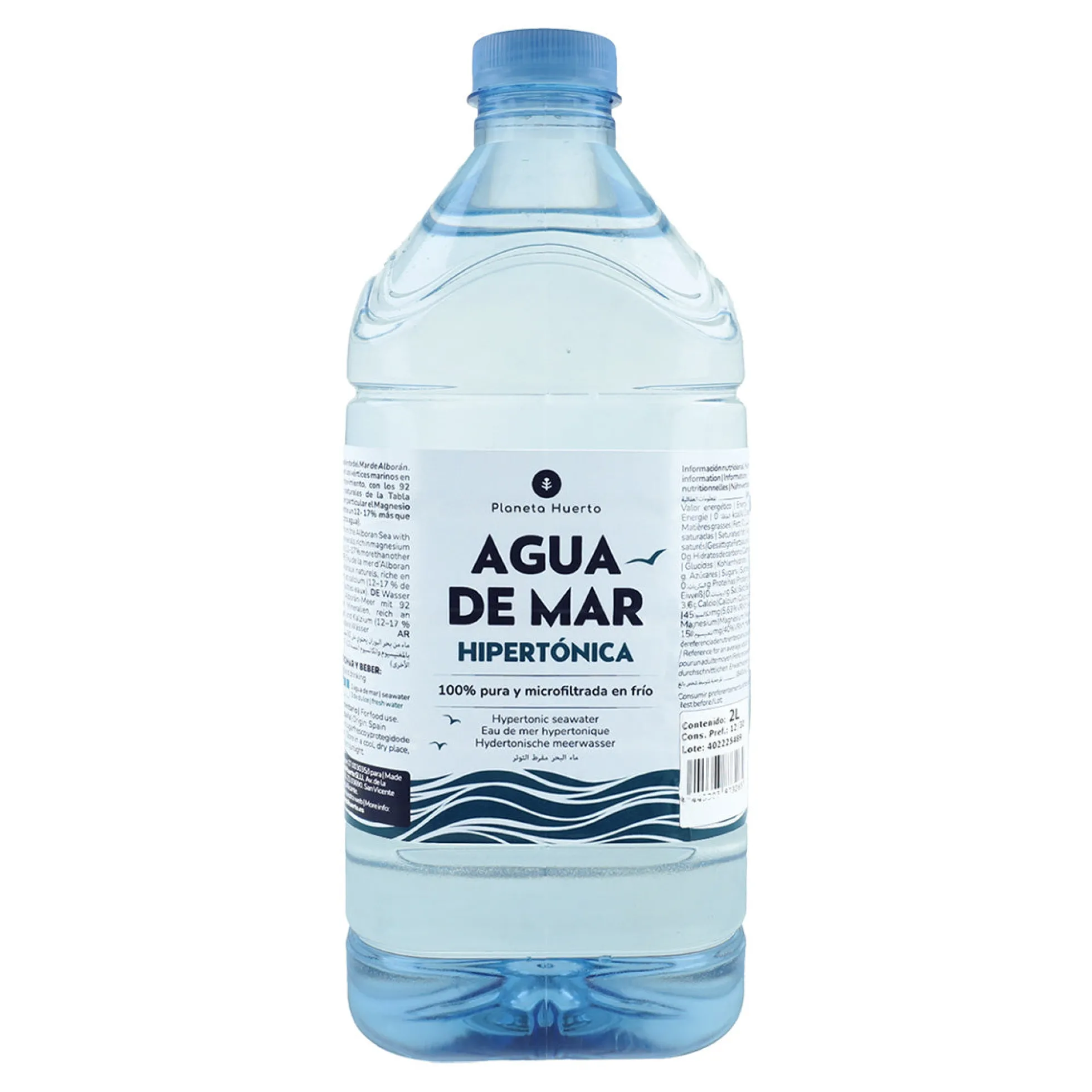 Agua de Mar Hipertónica Garrafa Planeta Huerto 2 L