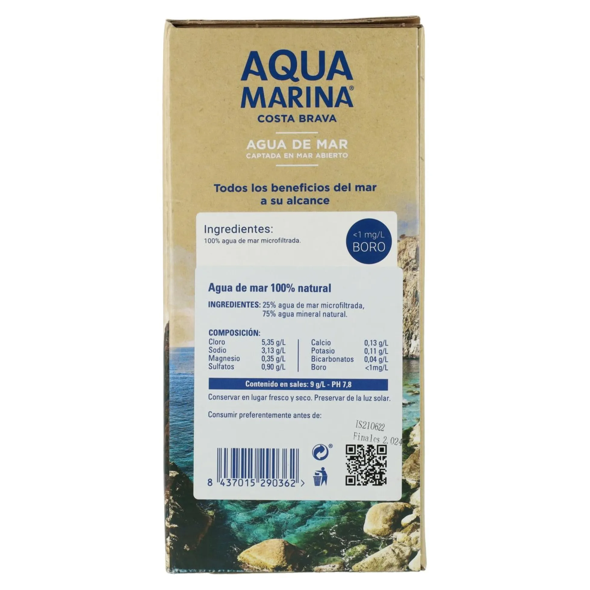 Agua De Mar Isotónica B&B Aquamarina 3 L.
