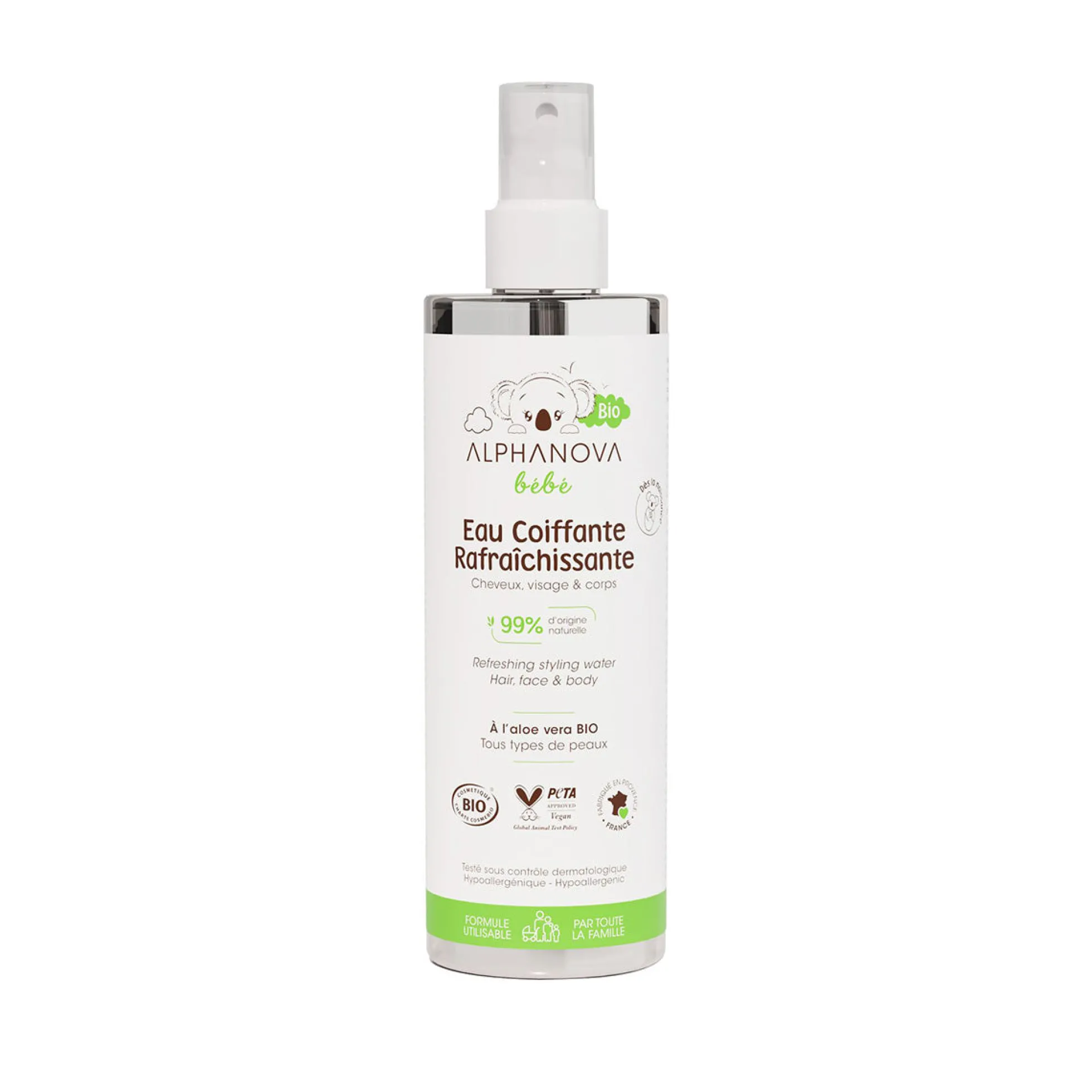 Agua de Peinado BIO Refrescante Bebé Alphanova 200 ml.
