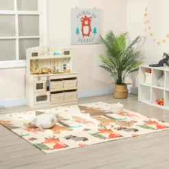 Aiyaplay Alfombra Bebé Acolchada Plegable Reversible 196x176x1,5 Cm Multicolor