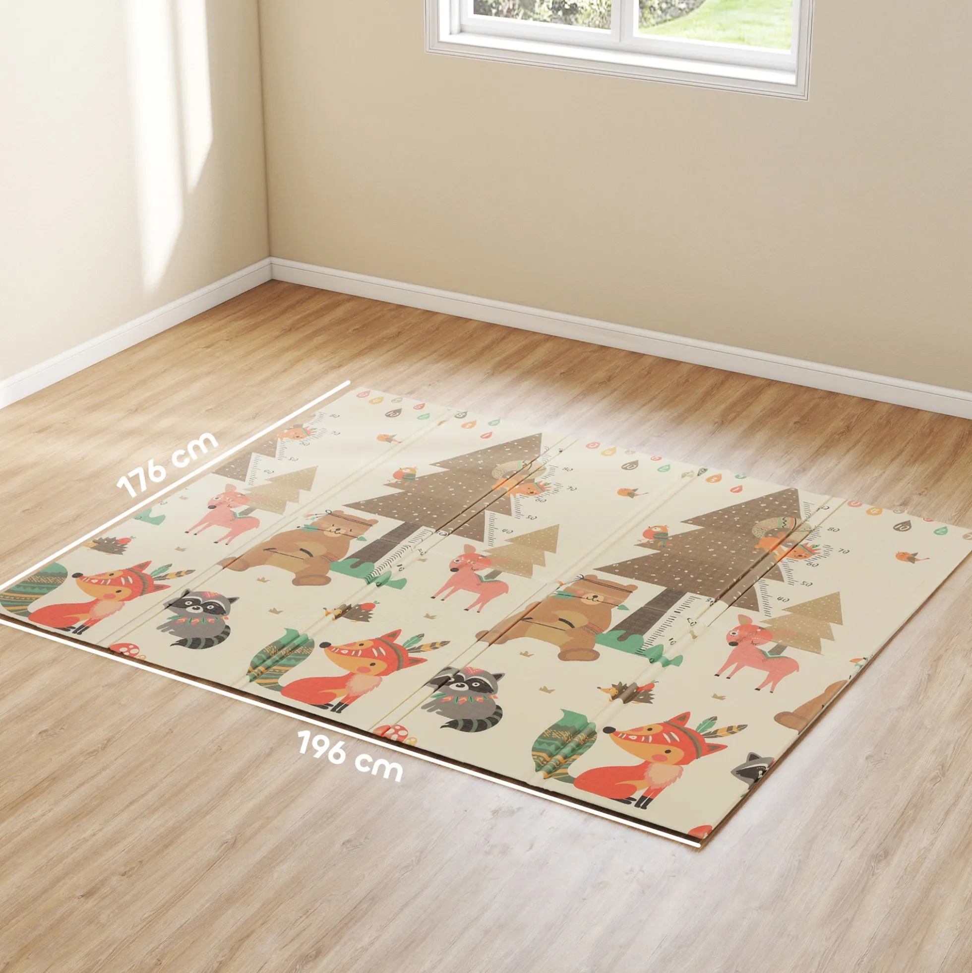 Aiyaplay Alfombra Bebé Acolchada Plegable Reversible 196x176x1,5 Cm Multicolor