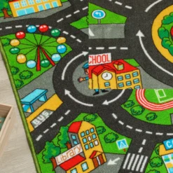 Aiyaplay Alfombra Infantil Carretera De Ciudad 160x100 Cm Antideslizante