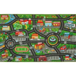 Aiyaplay Alfombra Infantil Carretera De Ciudad 160x100 Cm Antideslizante