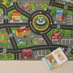 Aiyaplay Alfombra Infantil Carretera De Ciudad 200x150 Cm Antideslizante