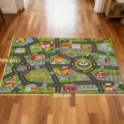 Aiyaplay Alfombra Infantil Carretera De Ciudad 200x150 Cm Antideslizante