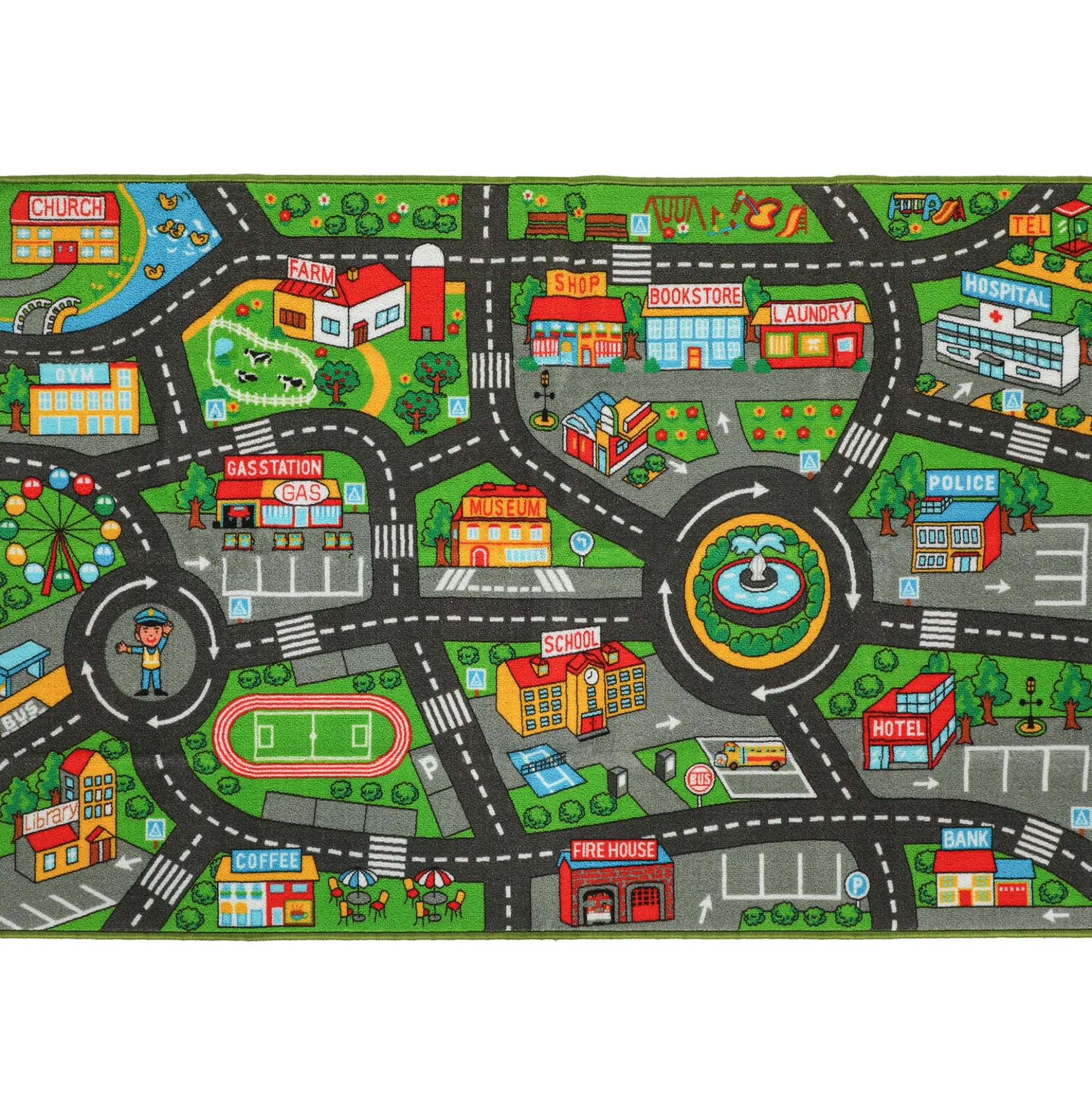 Aiyaplay Alfombra Infantil Carretera De Ciudad 200x150 Cm Antideslizante
