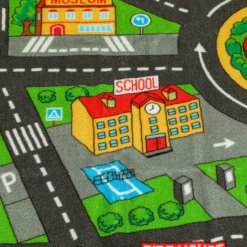 Aiyaplay Alfombra Infantil Carretera De Ciudad 200x150 Cm Antideslizante