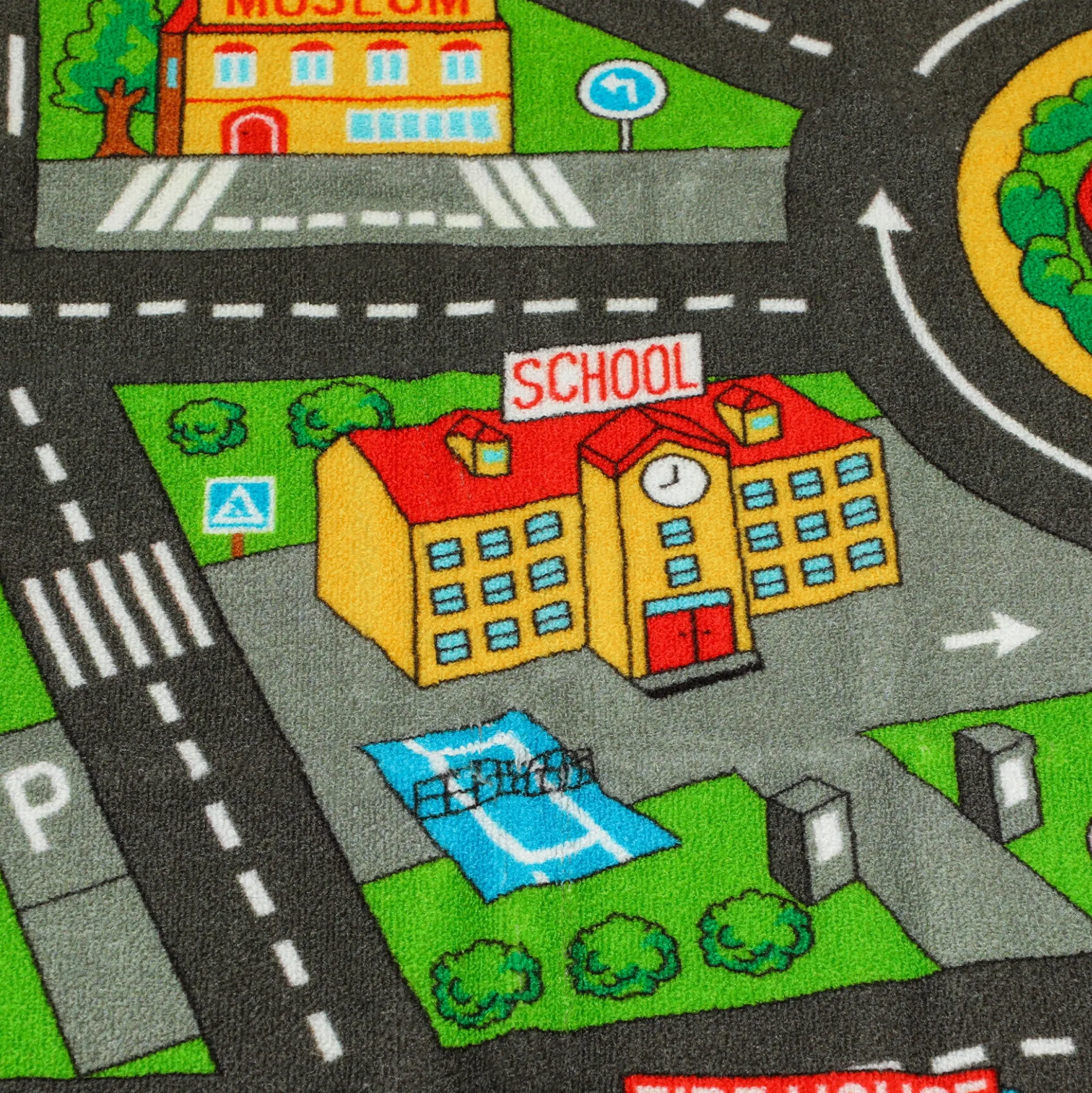 Aiyaplay Alfombra Infantil Carretera De Ciudad 200x150 Cm Antideslizante