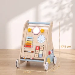 Aiyaplay Andador Madera Bebé 3 En 1 Panel Desmontable De Doble Cara Natural