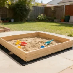 Aiyaplay Arenero Para Niños De Madera Con Excavadora Asiento Giratorio Natural