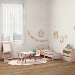 Aiyaplay Caballete Para Niños 3 En 1 Doble Cara Rollo De Papel 54x46,5x93cm Rosa