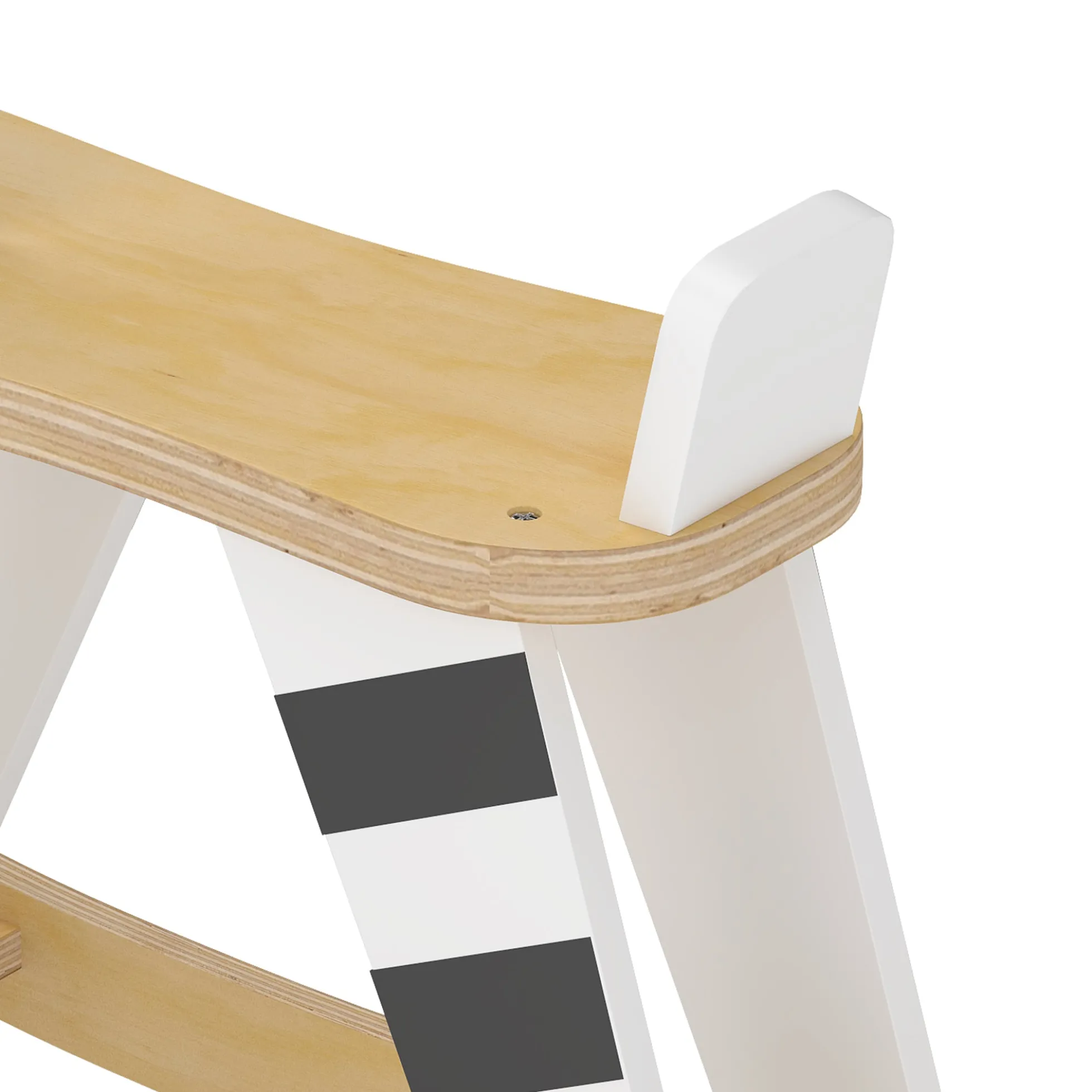 Aiyaplay Caballito Balancín Para Bebés Con Base De Madera Negro Y Blanco