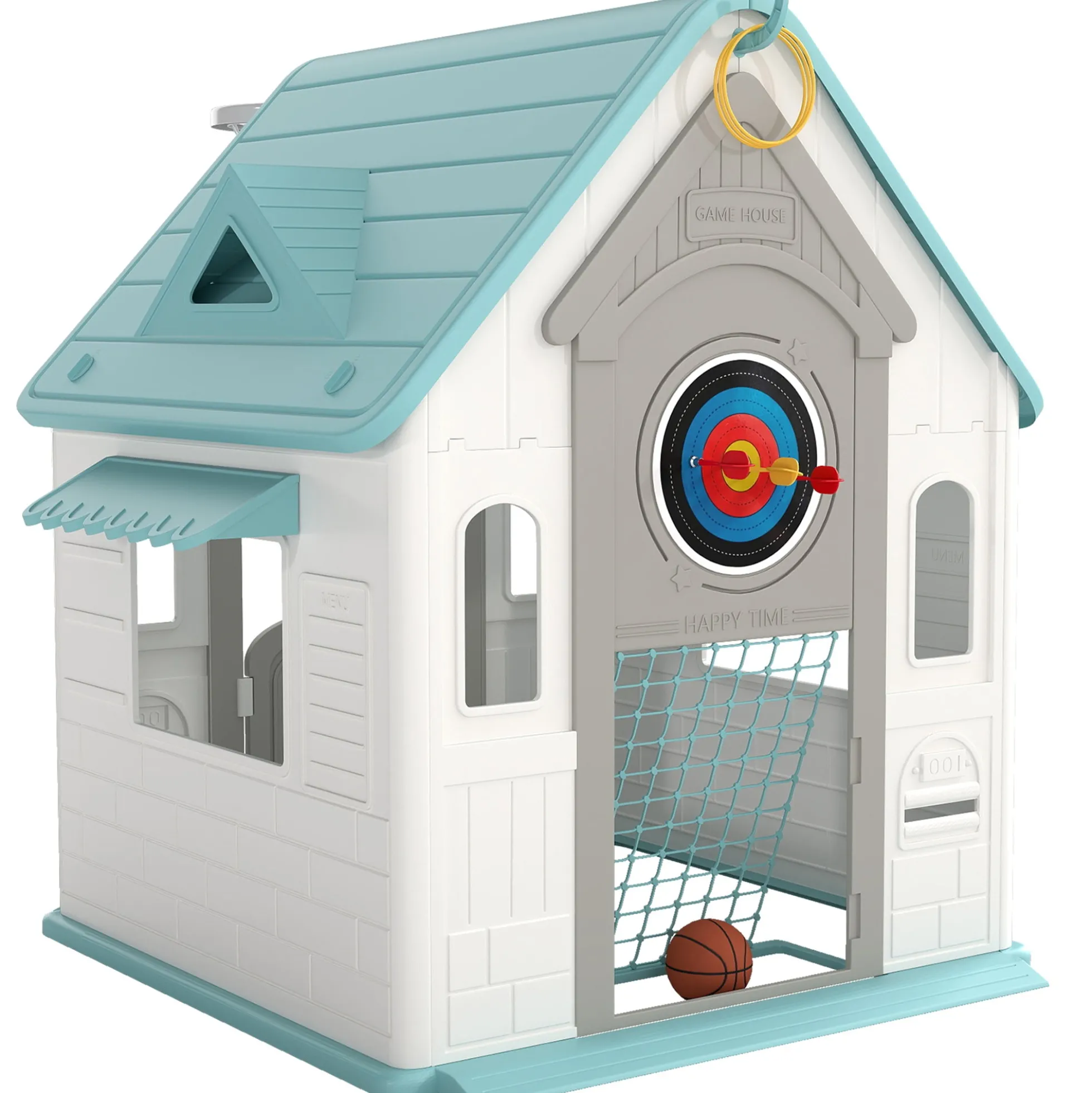 Aiyaplay Casita Infantil Exterior E Interior 5 En 1 Beige