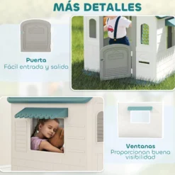 Aiyaplay Casita Infantil Exterior E Interior 5 En 1 Beige