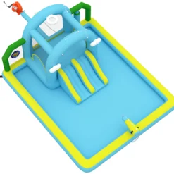 Aiyaplay Castillo Hinchable Acuático Con Soplador 2 Toboganes Trampolín Piscina