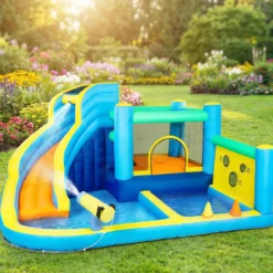 Aiyaplay Castillo Hinchable Acuático 8 En 1 Con Soplador 550w Tobogán Trampolín
