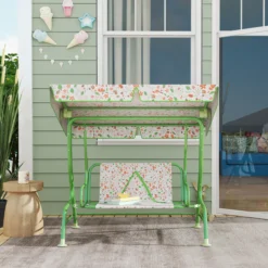 Aiyaplay Columpio De Jardín Exterior Para Niños De +3 Años 112x75x120 Cm Verde