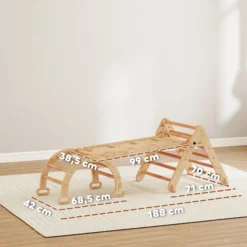Aiyaplay 7 En 1 Triángulo De Escalada Montessori Con Arco Y Rampa 188x70 Cm