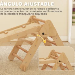 Aiyaplay 7 En 1 Triángulo De Escalada Montessori Con Arco Y Rampa 188x70 Cm