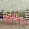 Aiyaplay 7 En 1 Triángulo De Escalada Montessori Con Arco Y Rampa 188x70 Cm Rosa