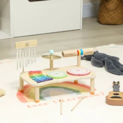 Aiyaplay Instrumentos Musicales Infantiles De Madera Con Tambor Y Xilófono