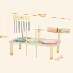 Aiyaplay Instrumentos Musicales Infantiles De Madera Con Tambor Y Xilófono