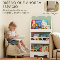 Aiyaplay Librería Infantil De 3 Niveles Diseño De Osito Verde