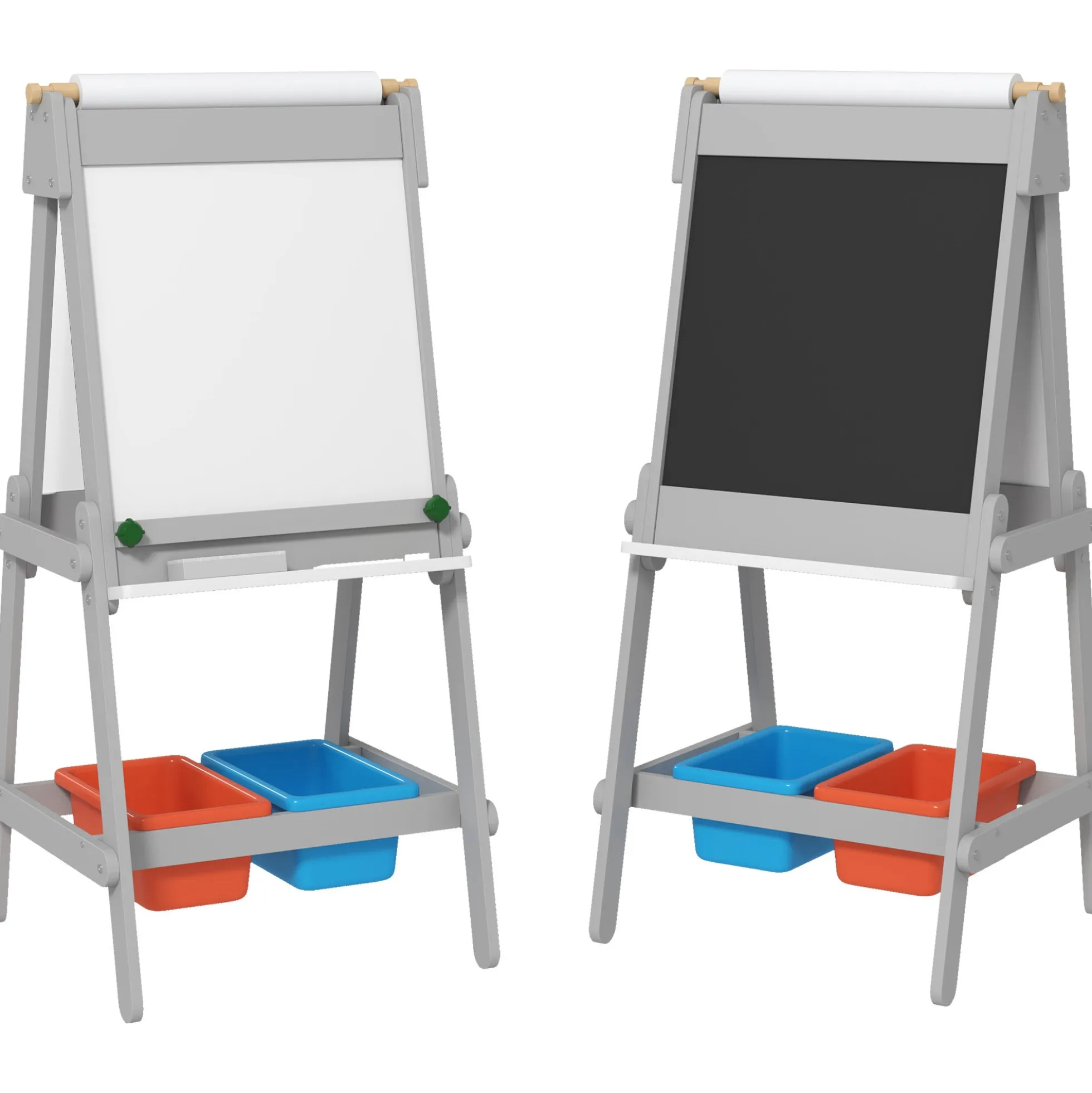 Aiyaplay Pizarra Infantil De Doble Cara Con Rollo De Papel Gris
