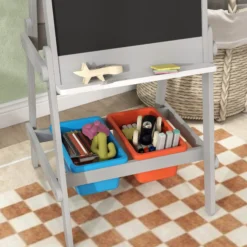 Aiyaplay Pizarra Infantil De Doble Cara Con Rollo De Papel Gris