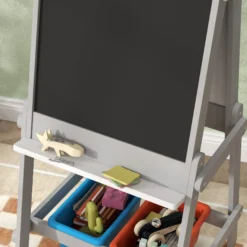 Aiyaplay Pizarra Infantil De Doble Cara Con Rollo De Papel Gris