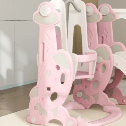 Aiyaplay Tobogán Infantil 4 En 1 Con Columpio Y Tobogán Para Interior Rosa