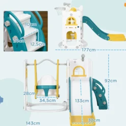 Aiyaplay Tobogán Infantil 6 En 1 Con Columpio Y Tobogán Multicolor