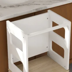 Aiyaplay Torre De Aprendizaje 2 En 1 Con Pizarra Y Barrera De Seguridad Blanco