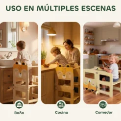 Aiyaplay Torre De Aprendizaje 3 En 1 Plegable Convertible En Escritorio Y Silla
