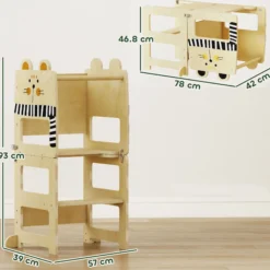 Aiyaplay Torre De Aprendizaje 3 En 1 Plegable Convertible En Escritorio Y Silla