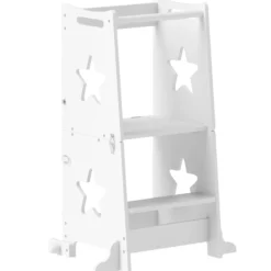 Aiyaplay Torre De Aprendizaje Convertible En Mesa Y Silla 60x44,5x86 Cm Blanco
